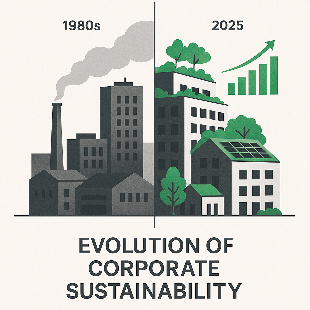 The Corporate World’s Transition to Sustainability: From Environmental Awakening to ESG Integration (1980s-2025)